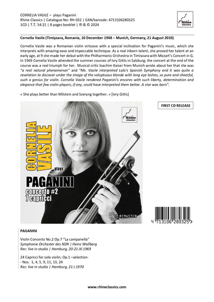 RH-032 | 1CD | CORNELIA VASILE | plays PAGANINI