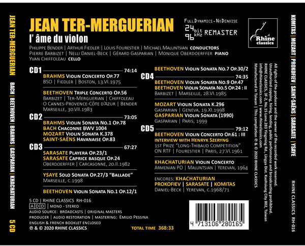 RH-016 | 5CD | JEAN TER-MERGUERIAN | l'âme du violon