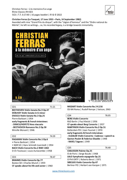 RH-023 | 5CD | CHRISTIAN FERRAS | à la mémoire d'un ange