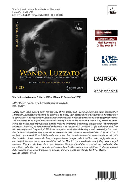RH-002 | 8CD | WANDA LUZZATO | Jenő Hubay’s pupil