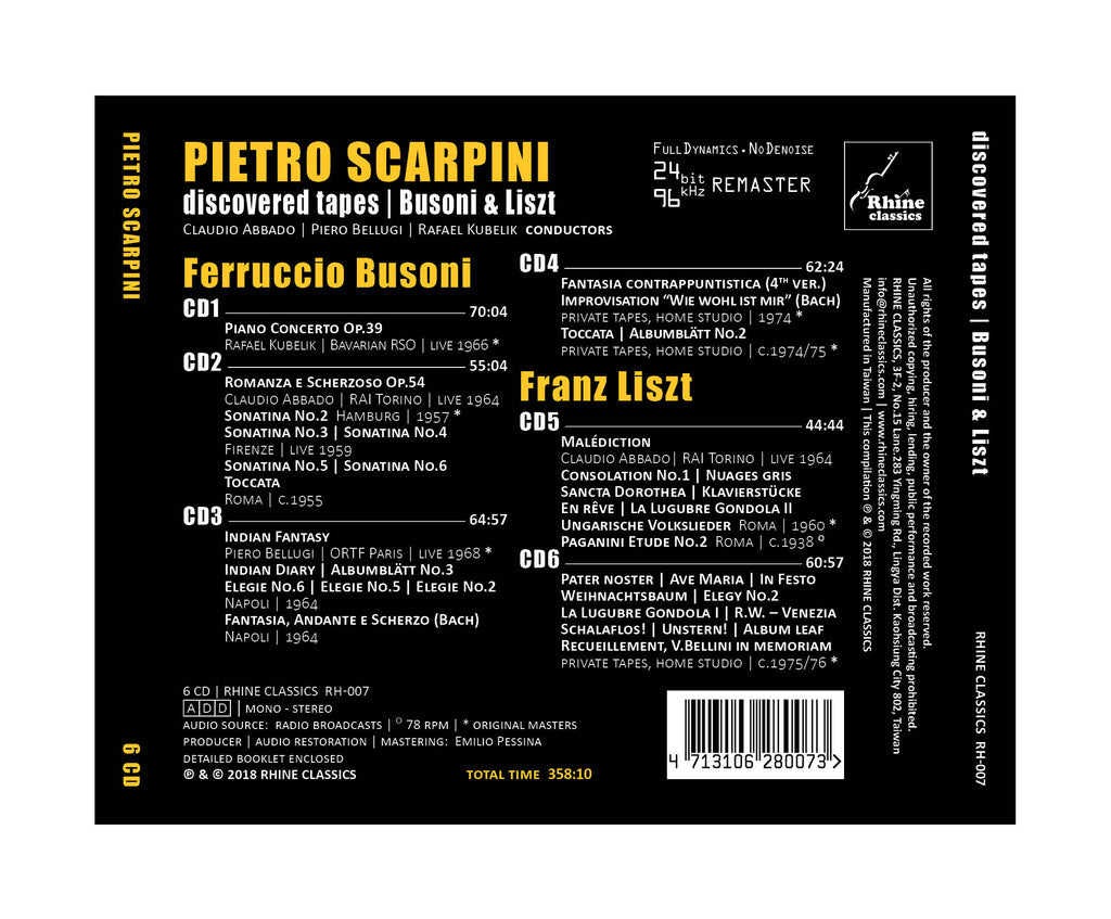 RH 007 6CD PIETRO SCARPINI Busoni Liszt