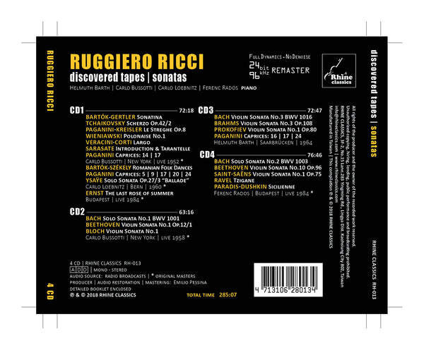 RH-013 | 4CD | RUGGIERO RICCI - sonatas