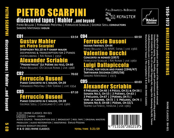 RH-021 | 5CD | PIETRO SCARPINI - Mahler …and beyond