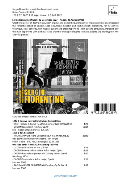 RH-026 | 1CD | SERGIO FIORENTINO - early live & unissued takes